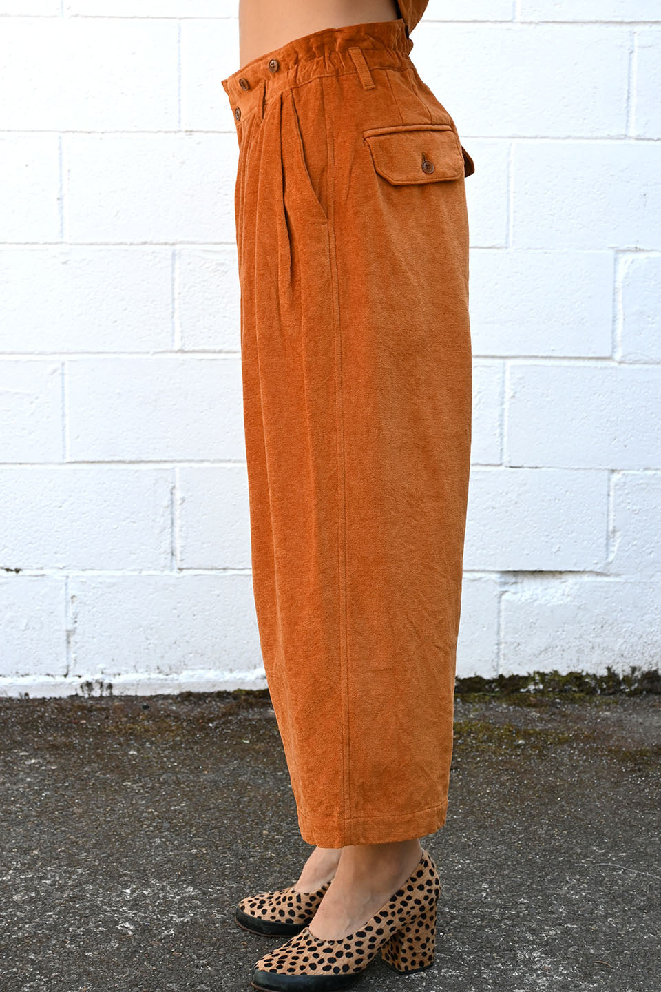 Burnt Orange Velvet Pants