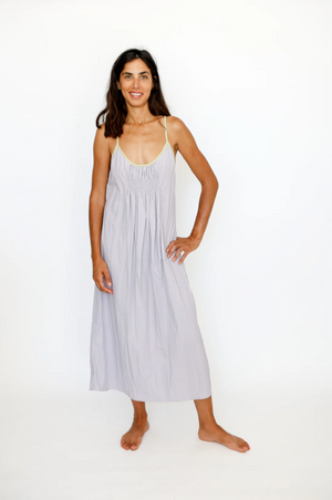 Sleeveless Gown with Shirring